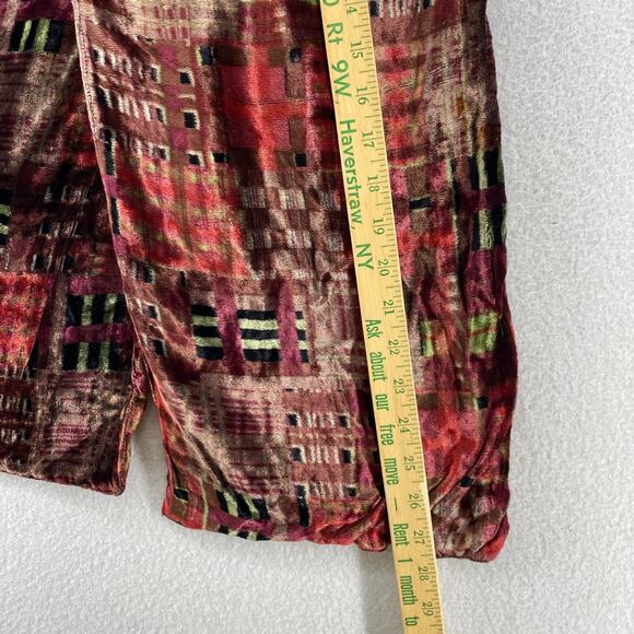 IDEA PLUS Scarf Womens Fleece Geometric Wrap Rectangle Velvet Maroon 10 x 54 in - Picture 9 of 10